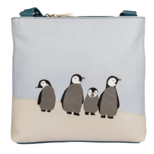 Ollie Penguin Leather Cross Body Bag Back