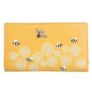 Moonflower Compact Bee Purse - Yellow - Front View