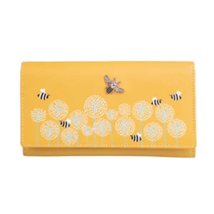 Moonflower Matinee Yellow Bee Purse - Leather - Front View
