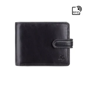 Riccardo Fine Leather Wallet - Black - Front View