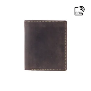 Spear Oil Brown Leather Wallet - Front View