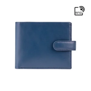 Vincent Bi Fold Black Cobalt Wallet - Front View